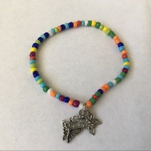 Beaded Butterfly Charm Bracelet